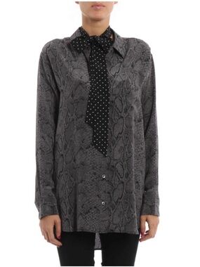 Equipment x Kate Moss reptile print silk daddy shirt